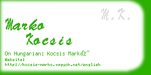 marko kocsis business card